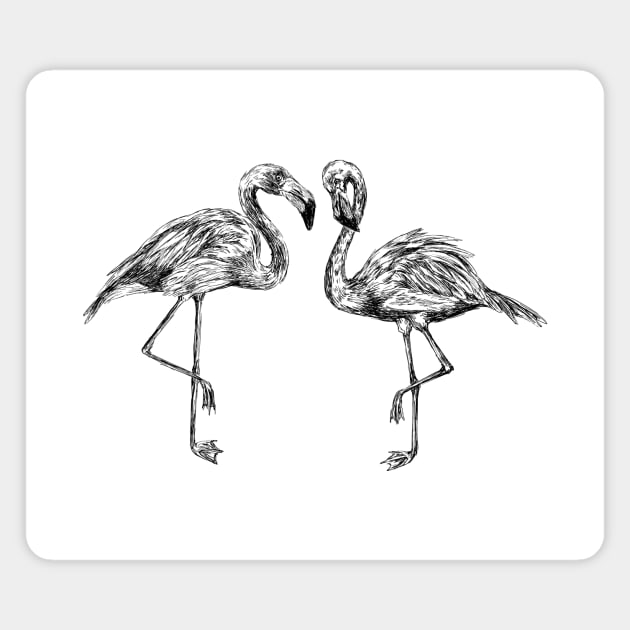 Flamingos Print Magnet by rachelsfinelines